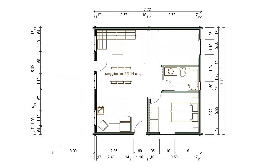 Progetto 60 mq. perfect arredare mq soggiorno cucina arredamento ... Progetto casa 40 mq
